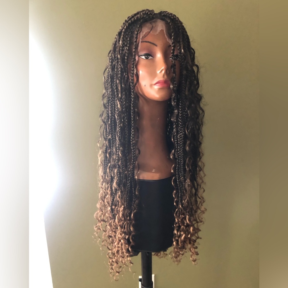 26” Braided Ombre Brown Boho wig